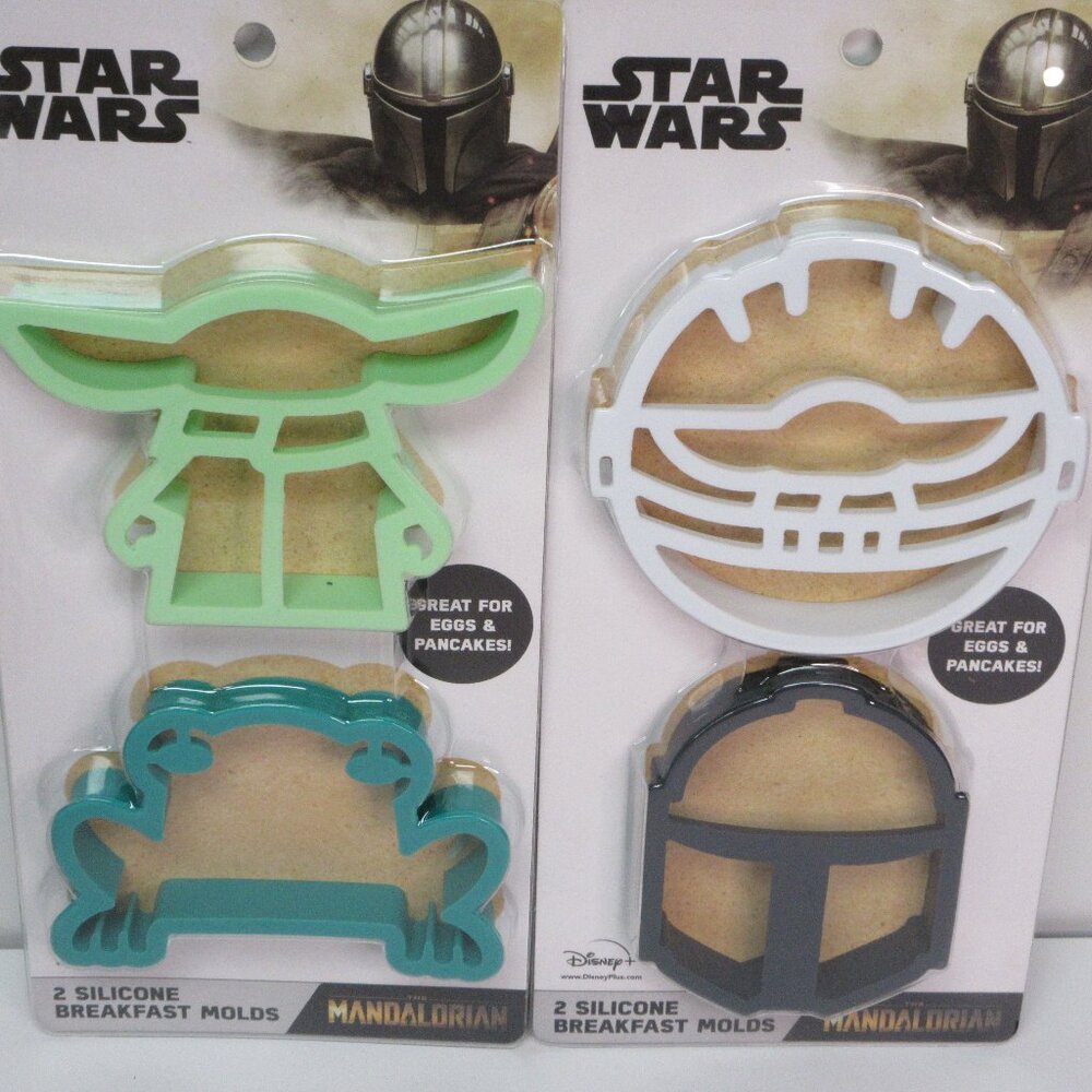Lot of 2 Star Wars The Mandalorian Baby Yoda Silicone Pancake Egg Breakfast Mold